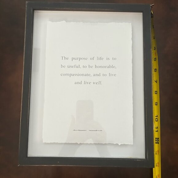 NWT Modern Contemporary Glass Framed Inspirational Quote Wall Sign Art Print - Picture 9 of 9